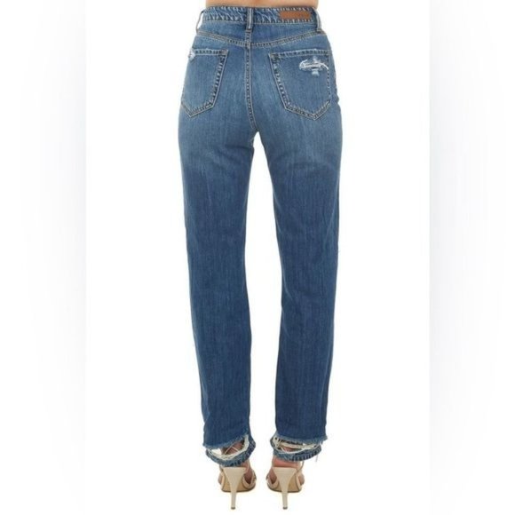 Cello Jeans Cello High Rise 9s Boyfriend Jeans Distressed Destroyed